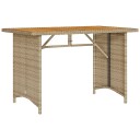  Hagebord med treplate beige 110x68x70 cm polyrotting 366357