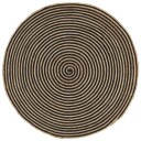 vidaXL Håndlaget juteteppe med spiral-design svart 120 cm