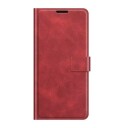 INCOVER Google Pixel 6 Pro Skinn Flip Deksel med Kortholder & Magnetisk Åpen/Lukkefunksjon - Rød