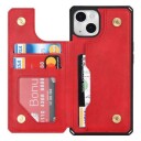 iPhone 14 Plus Magnetic Kickstand Lommebok-deksel Rød