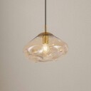 Lindby hengelampe Lelia ravfarget glass Ø 35 cm