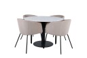 Venture Home Estelle Matgruppe 106 cm Rund med 4 Berit stoler Beige