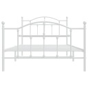 vidaXL Sengeramme i metall med hode- og fotgavl hvit 107x203 cm