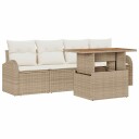  Hagesofa Set med pute 5 pcs beige og krem