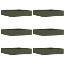 vidaXL Gjerdekant 6 pcs Olivengrønn 60 x 60 x 13 cm Stål