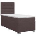 vidaXL Kontinentalseng med madrass Mørk brun 80 x 200 cm Stoff