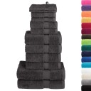  Premium håndklesett 12 deler SOLUND antrasitt 600 g/m2