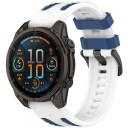 Silikonarmbånd til Garmin Fenix 8/7X Pro (26 mm) – Hvit/Blå / Armbånd / Armbånd til smartklokker