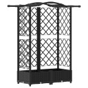 vidaXL Hevet Bed med Trellis og Tak Svart 124 x 40 x 123 cm PP