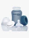 Everyday Baby Glass Baby Bottle Heat Sensing Healthy + Blueberry 150Ml - Blue - 150 ml