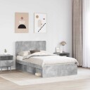  Sengestamme med hodegjerde Betong 120 x 200 cm Massiv furu
