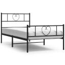  Sengeramme i metall med hode- og fotgavl svart 75x190 cm 8721012048300