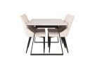 Venture Home Estelle Spisegruppe 140 cm Rektangulær med 4 Leone Stoler Sort