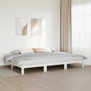  Familiesengeramme uten madrass hvit 240x200 cm heltre furu 8721158648372