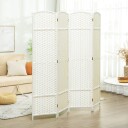 4 panels sammenleggbar romdeler – hvit slitesterk personvernskjerm