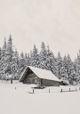 Cabin In Snow Plakat Plakat / 70x100cm
