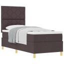  Box Spring Seng med madrass Mørk brun 80x200 cm Stoff