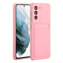 INCOVER Samsung Galaxy S21 Fleksibelt Plast Deksel m. Kortholder - Rosa