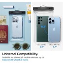 Spigen A610 Vanntett Mobildeksel - Svart/Gjennomsiktig, Universell 170x90mm