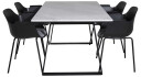 Venture Design Estelle & Comfort spisegruppe Hvit/svart 4 st stoler & bord 140 x 90 cm