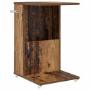 vidaXL Sidetabell med hjul Gammelt tre 40 x 35 x 60 cm Konstruert tre