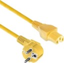 ACT Strømkabel Nettplugg CEE 7/7 Hann (Vinklet) - C15 Gul 2 m