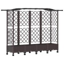 vidaXL Hevet Bed med Trellis og Tak Brun 203,5 x 40 x 129 cm PP