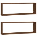 vidaXL Vegghyller kube 2 stk brun eik 80x15x26,5 cm konstruert tre