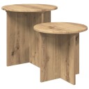vidaXL Sidebordssett med lagring 2 pcs Artisan eik Konstruert tre