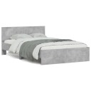vidaXL Sengeramme med hodegavl betonggrå 135x190 cm 8721012247246