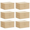 vidaXL Lagringsboks 6 pcs Krem 50 x 30 x 25 cm Ikke-vevd stoff