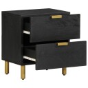  Nattbord 2 stk svart 40x33x46 cm heltre mango 8721158447401