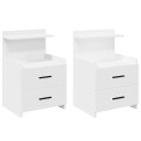  Nattbord 2 stk med 2 skuffer hvit 40x36,5x62 cm