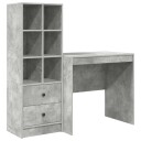  Skrivebord med lagring 2 pcs Betonggrå 80 x 50 x 76 cm
