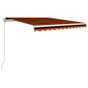 vidaXL Manuell uttrekkbar markise 350x250 cm oransje og brun