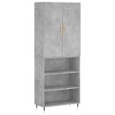vidaXL Highboard betong grå 69,5x34x180 cm konstruert tre 8720845413040