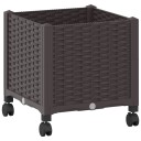vidaXL Hagekrukke med hjul Brun 40 x 40 x 44 cm PP