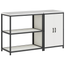  Kjøkkenoppbevaringssett med hylle 2 pcs Hvit 150 x 50 x 92 cm