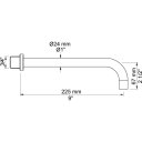 VOLA 020C Ø24MM TUT FOR SERVERINGSPERSONAL Rustfritt stål