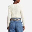 Ralph Lauren Cable Knit Cotton Crewneck Sweater - Cream