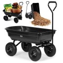 Hagetransportvogn, trillebår, dumper, 75L, 200 kg, store oppblåsbare hjul, MultiGarden