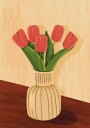 Pink Tulips in Vase Plakat Plakat / 40x50cm