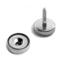 SuperMagneter Forsenket Potmagnet Ø 16 Mm Med Borehull   Holder 4 Kg