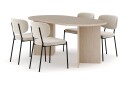 Other Brand Dano Spisebord 180 cm med 4 Heathrow Spisestoler   Travertin / Hvit Bouclé