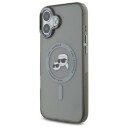 Karl Lagerfeld MagSafe Metall Deksel for iPhone 16 Plus Karl&Choupette - Svart