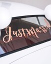 Just Married Hvit og Rosegullfarget DIY Bildekorasjonssett