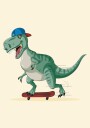 Skateboarding T Rex Plakat Plakat / 100x150cm