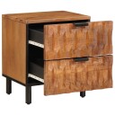  Nattbordskap med skuff Brun 40 x 33 x 46 cm Massiv mango tre