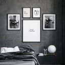 Svart og Hvitt Sett 5 Plakater Plakat / 70x100cm