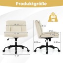 Beige svingbar kontorstol – justerbar høyde bredt sete